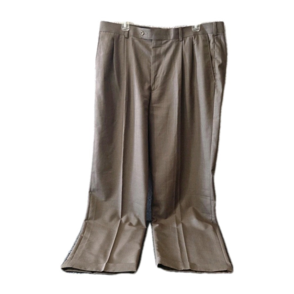 Perry Ellis America‎ Dress Pants Men's 38x32 Brown Pleated Classic Fit